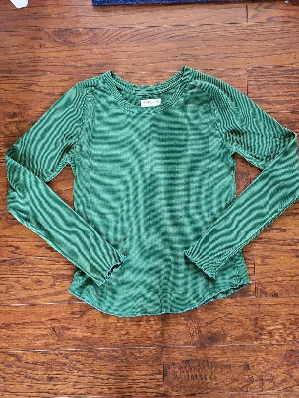 We The Free Green Ribbed Long Sleeve Thermal